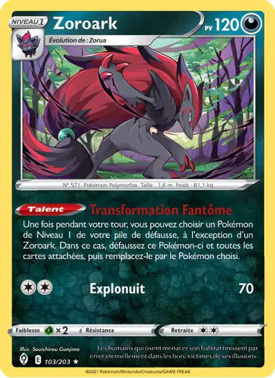 Image de la carte Pokemon Zoroark 103/203