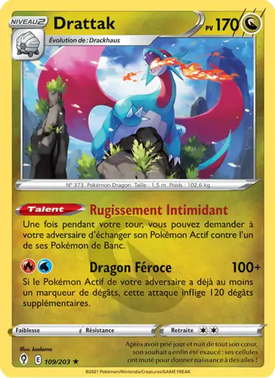 Image de la carte Pokemon Drattak 109/203