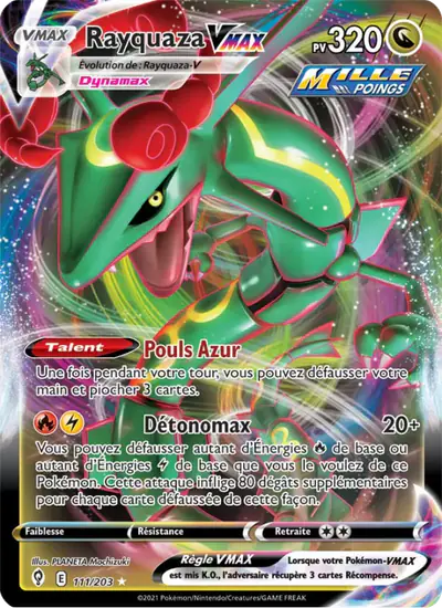 Image de la carte Pokemon Rayquaza VMAX 111/203