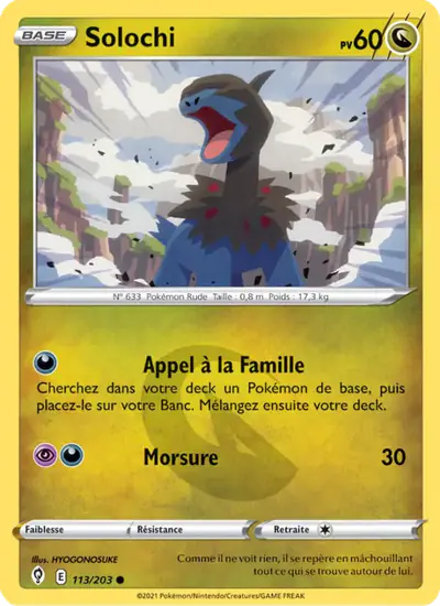 Image de la carte Pokemon Solochi 113/203