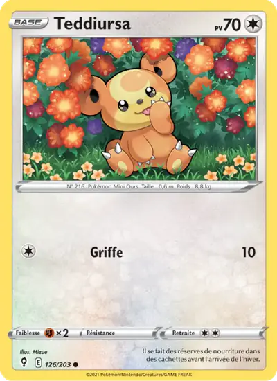 Image de la carte Pokemon Teddiursa 126/203