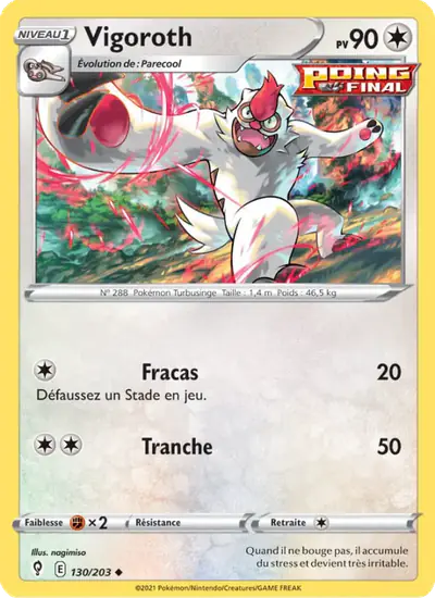 Image de la carte Pokemon Vigoroth 130/203