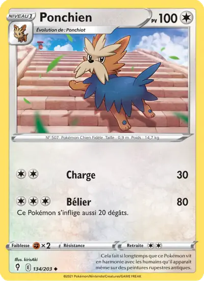 Image de la carte Pokemon Ponchien 134/203