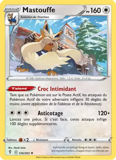 Image de la carte Pokemon Mastouffe 135/203