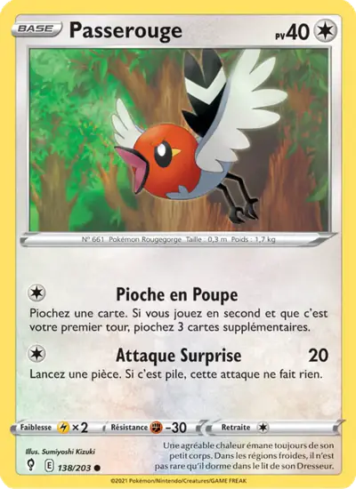 Image de la carte Pokemon Passerouge 138/203