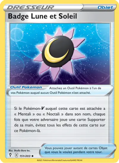 Image de la carte Pokemon Badge Lune et Soleil 151/203