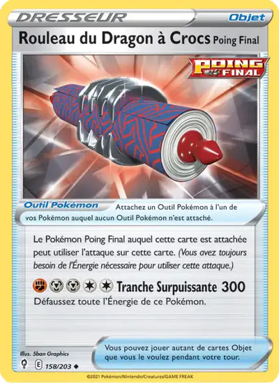 Image de la carte Pokemon Rouleau du Dragon à Crocs Poing Final 158/203