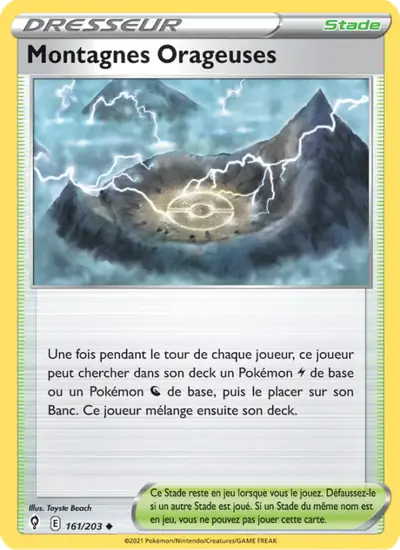Image de la carte Pokemon Montagnes Orageuses 161/203