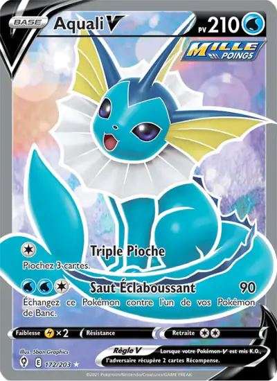 Image de la carte Pokemon Aquali V 172/203