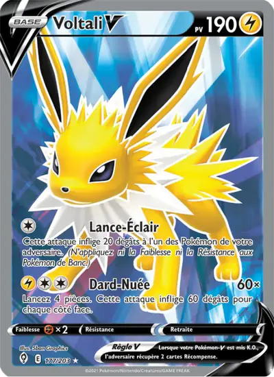 Image de la carte Pokemon Voltali V 177/203