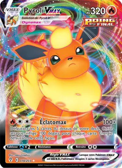 Image de la carte Pokemon Pyroli VMAX 018/203