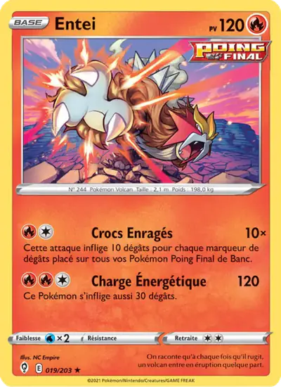 Image de la carte Pokemon Entei 019/203