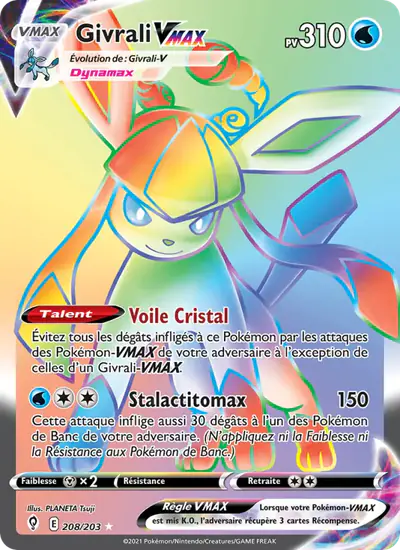 Image de la carte Pokemon Givrali VMAX 208/203