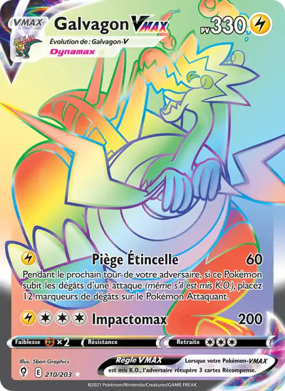 Image de la carte Pokemon Galvagon VMAX 210/203