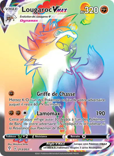 Image de la carte Pokemon Lougaroc VMAX 213/203