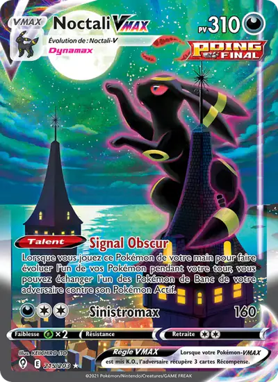 Image de la carte Pokemon Noctali VMAX 215/203