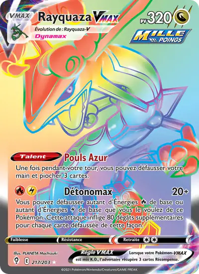 Image de la carte Pokemon Rayquaza VMAX 217/203
