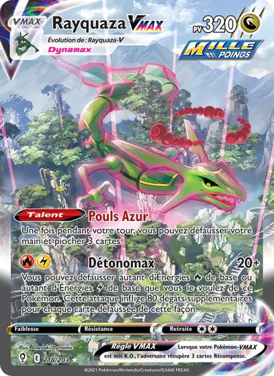Image de la carte Pokemon Rayquaza VMAX 218/203