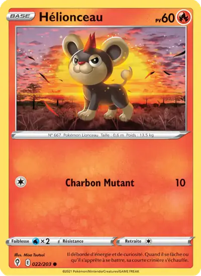 Image de la carte Pokemon Hélionceau 022/203