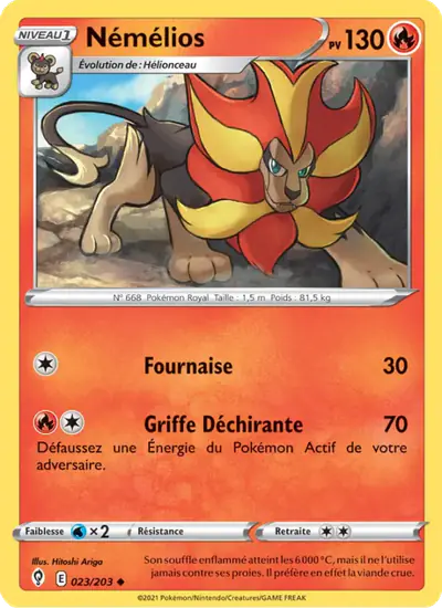 Image de la carte Pokemon Némélios 023/203