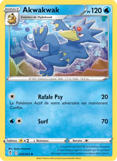 Image de la carte Pokemon Akwakwak 025/203