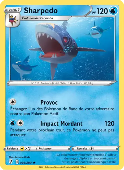 Image de la carte Pokemon Sharpedo 036/203