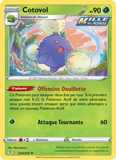 Image de la carte Pokemon Cotovol 004/203