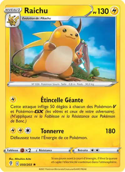 Image de la carte Pokemon Raichu 050/203