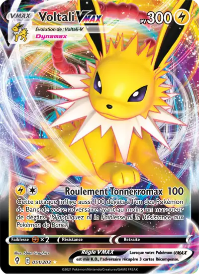 Image de la carte Pokemon Voltali VMAX 051/203