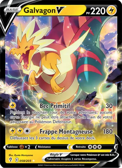 Image de la carte Pokemon Galvagon V 058/203
