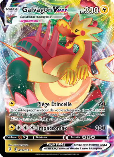 Image de la carte Pokemon Galvagon VMAX 059/203