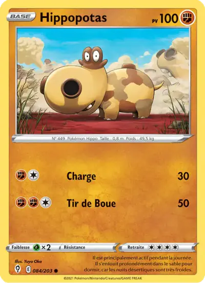 Image de la carte Pokemon Hippopotas 084/203