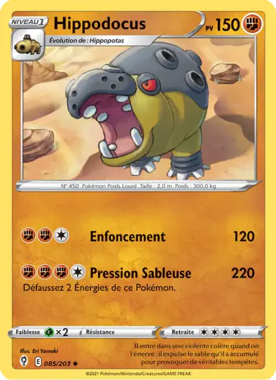 Image de la carte Pokemon Hippodocus 085/203
