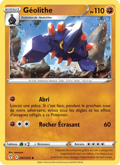 Image de la carte Pokemon Géolithe 087/203