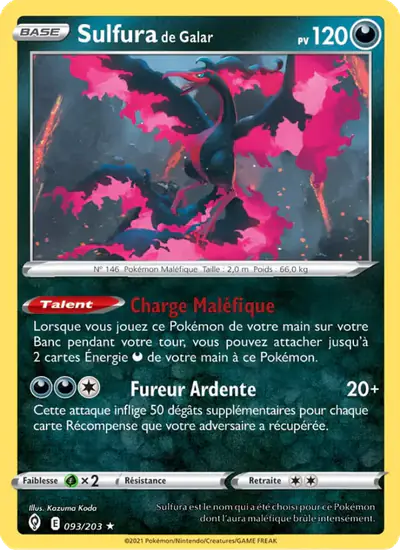 Image de la carte Pokemon Sulfura de Galar 093/203