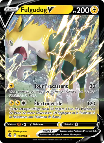 Image de la carte Pokemon Fulgudog V 103/264