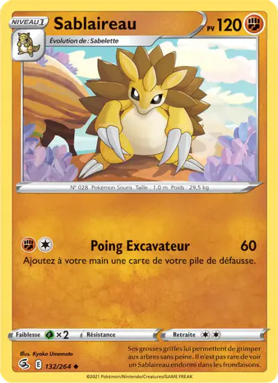 Image de la carte Pokemon Sablaireau 132/264