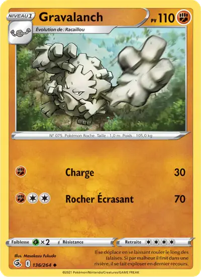 Image de la carte Pokemon Gravalanch 136/264
