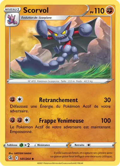Image de la carte Pokemon Scorvol 141/264