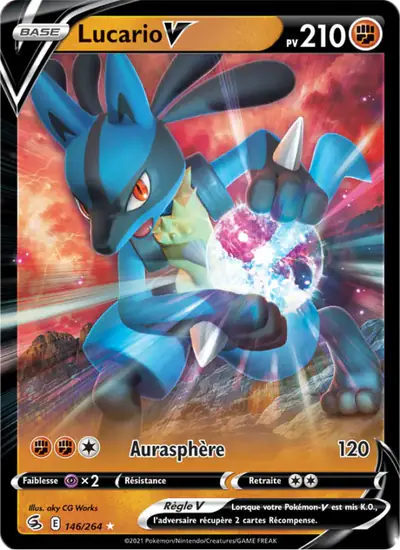 Image de la carte Pokemon Lucario V 146/264