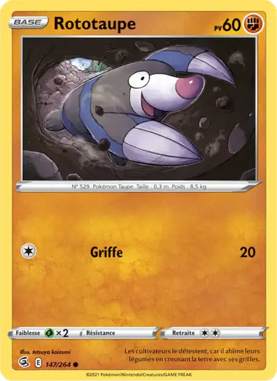 Image de la carte Pokemon Rototaupe 147/264