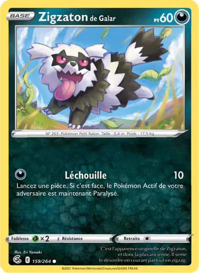 Image de la carte Pokemon Zigzaton de Galar 159/264