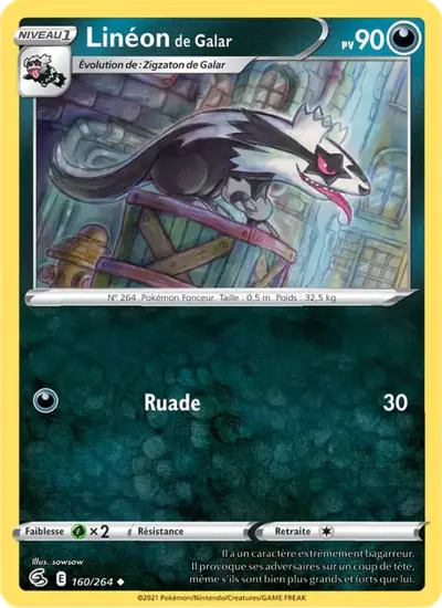 Image de la carte Pokemon Linéon de Galar 160/264