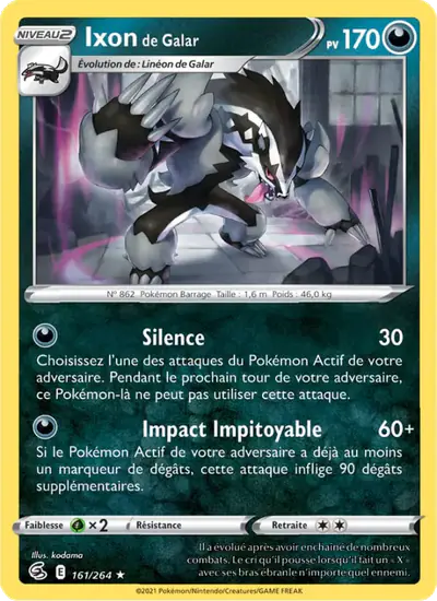 Image de la carte Pokemon Ixon de Galar 161/264