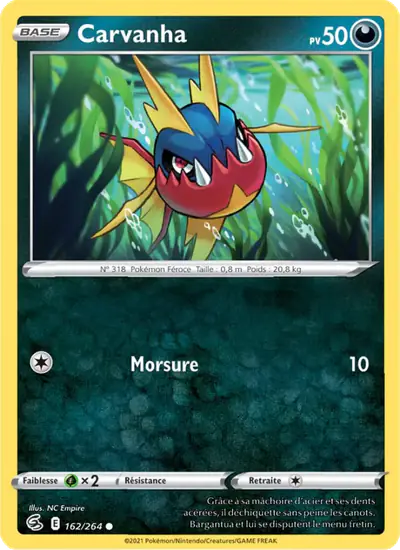 Image de la carte Pokemon Carvanha 162/264