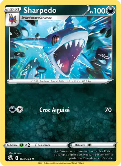 Image de la carte Pokemon Sharpedo 163/264