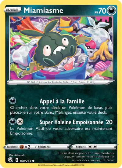 Image de la carte Pokemon Miamiasme 168/264