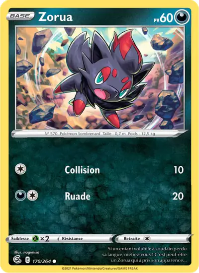 Image de la carte Pokemon Zorua 170/264