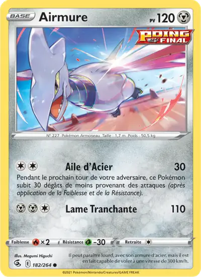 Image de la carte Pokemon Airmure 182/264