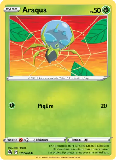 Image de la carte Pokemon Araqua 019/264